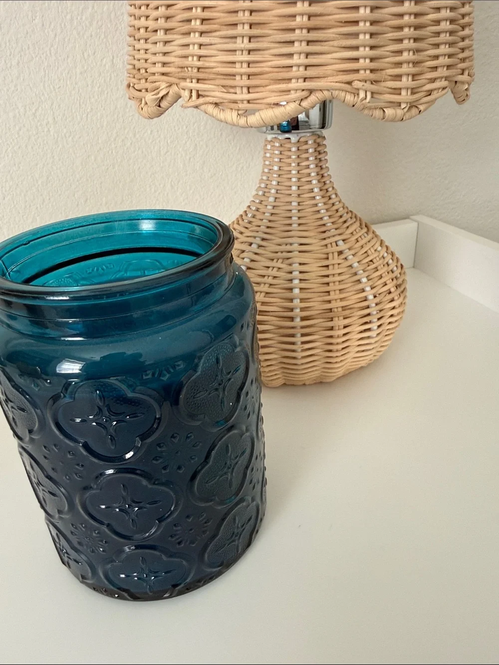 DW Home Cobalt Blue Glass Candle Jar